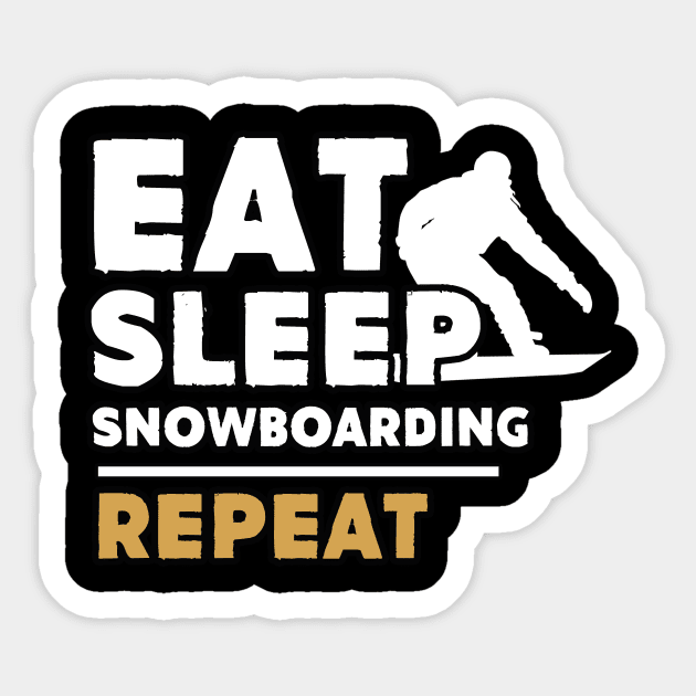 Eat sleep snowboarding repeat Sticker by Antoniusvermeu